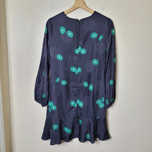 Ann Taylor Long Sleeve Floral Jacquard Shift Dress Size 0 - Picture 6 of 9